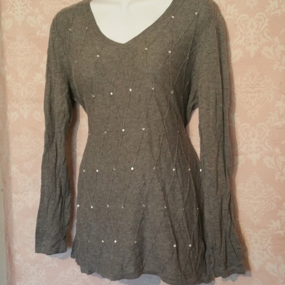 Liz Claiborne Women's sweater‎ V Neck Henley - Picture 2 of 7